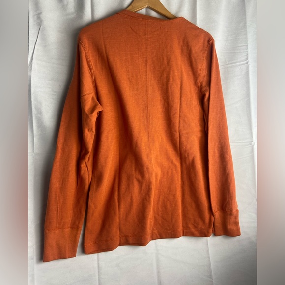NEW American Eagle Standard Tradition Long Sleeve Thermal Knit Shirt in Orange - Picture 2 of 3